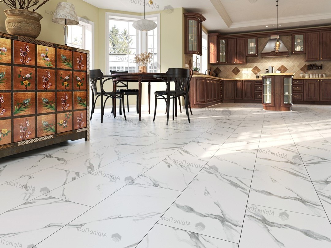 Кварцвиниловый SPC ламинат Alpine Floor Stone Mineral Core Делмар ECO 4-25 609,6×304,8×4 фото в интерьере