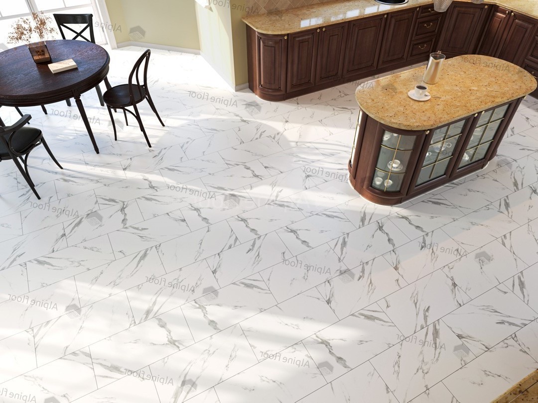 Кварцвиниловый SPC ламинат Alpine Floor Stone Mineral Core Делмар ECO 4-25 609,6×304,8×4 фото в интерьере