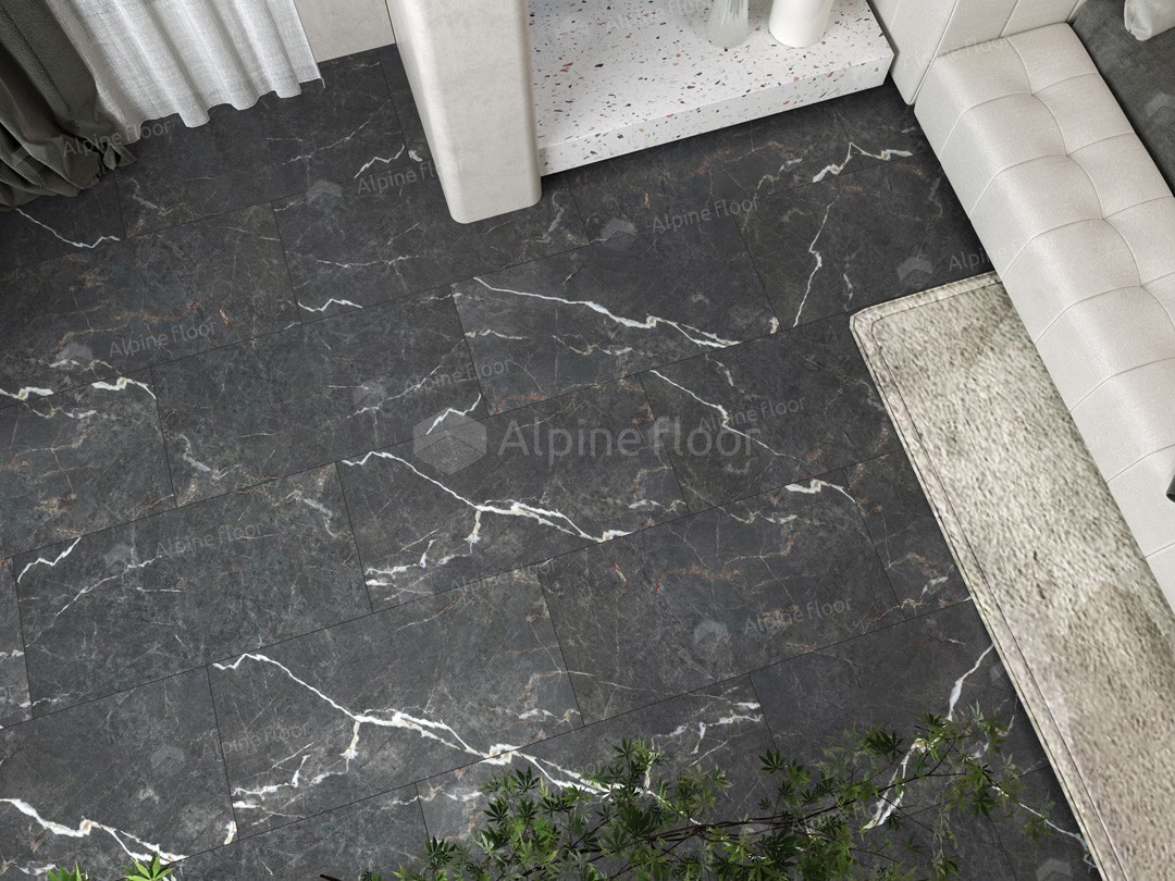 Кварцвиниловый SPC ламинат Alpine Floor Stone Mineral Core Гермес ECO 4-28 609,6×304,8×4 фото в интерьере