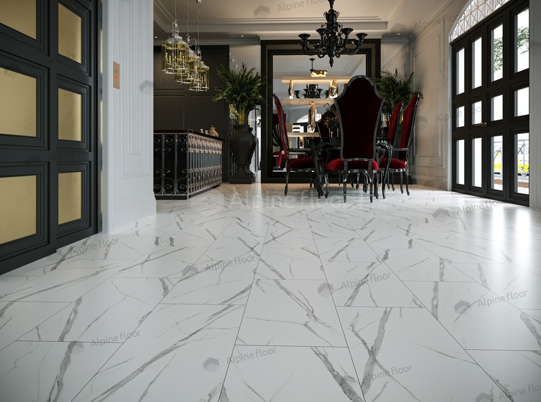 Кварцвиниловый SPC ламинат Alpine Floor Stone Mineral Core Санди ECO 4-32 609,6×304,8×4 фото в интерьере