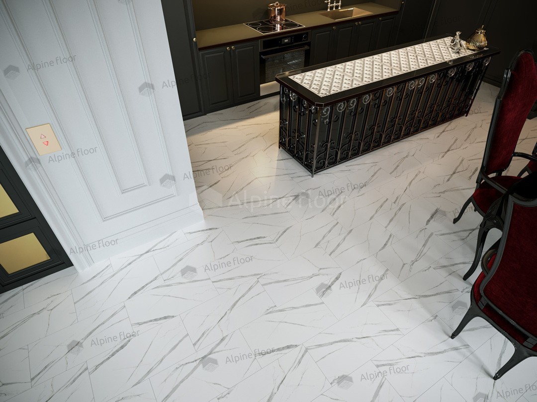 Кварцвиниловый SPC ламинат Alpine Floor Stone Mineral Core Санди ECO 4-32 609,6×304,8×4 фото в интерьере