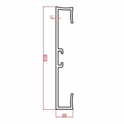 Плинтус алюминиевый Modern Decor C-60 черный матовый 2950×60×10