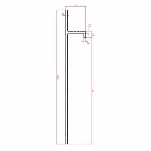Плинтус алюминиевый теневой Modern Decor золото матовое 2000×80×15