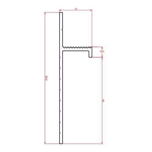Плинтус алюминиевый теневой Modern Decor черный 2000×40×15