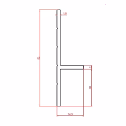 Плинтус алюминиевый теневой Modern Decor черный 2000×20×12,5