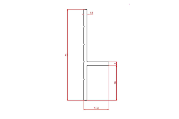 Плинтус алюминиевый теневой Modern Decor  черный  2000×20×12,5