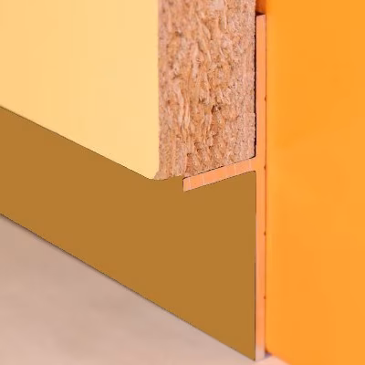 Плинтус алюминиевый теневой Modern Decor золото 2000×20×12,5