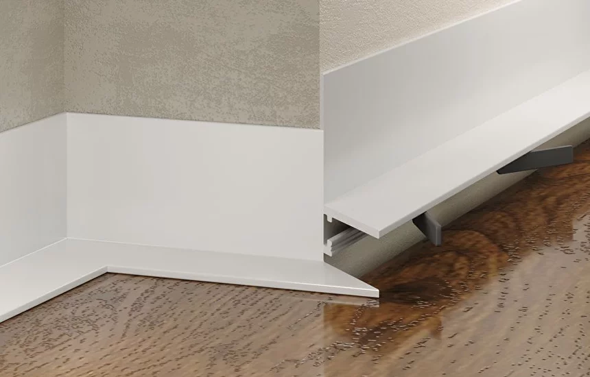 Микроплинтус алюминиевый Laconistiq MICRO L Белый RAL 9016 17-22-270 матовый 2700×25,8×16,2