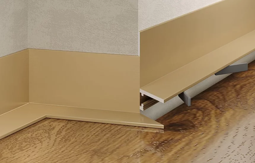 Микроплинтус алюминиевый Laconistiq MICRO L Золото 17-14-245 2450×25,8×16,2