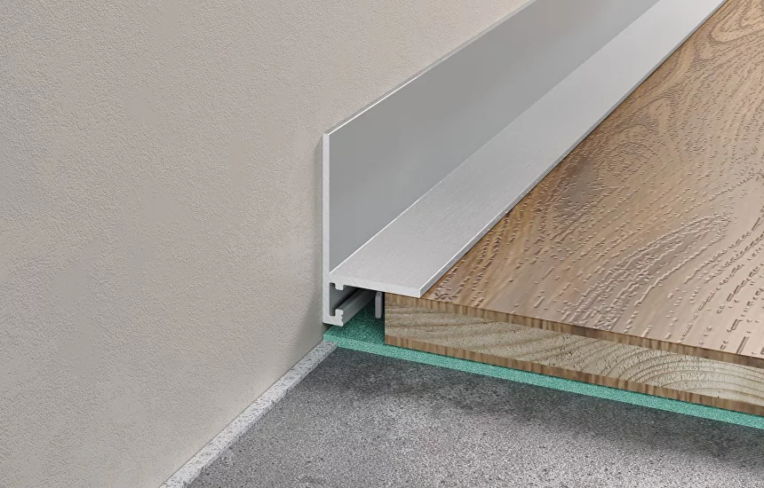 Микроплинтус алюминиевый Laconistiq MICRO L 17-100-245 без покрытия 2450×25,8×16,2