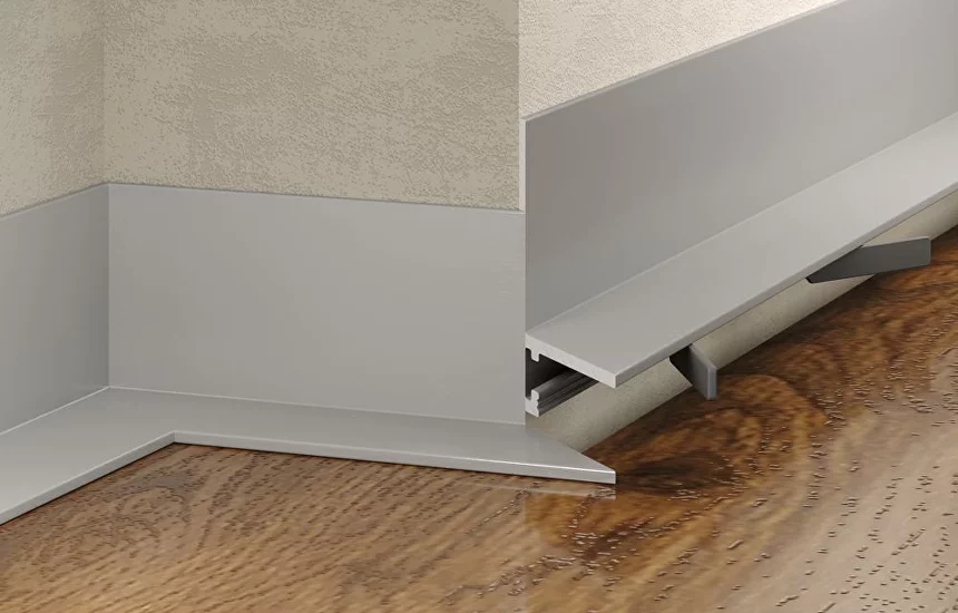 Микроплинтус алюминиевый Laconistiq MICRO L 17-100-245 без покрытия 2450×25,8×16,2