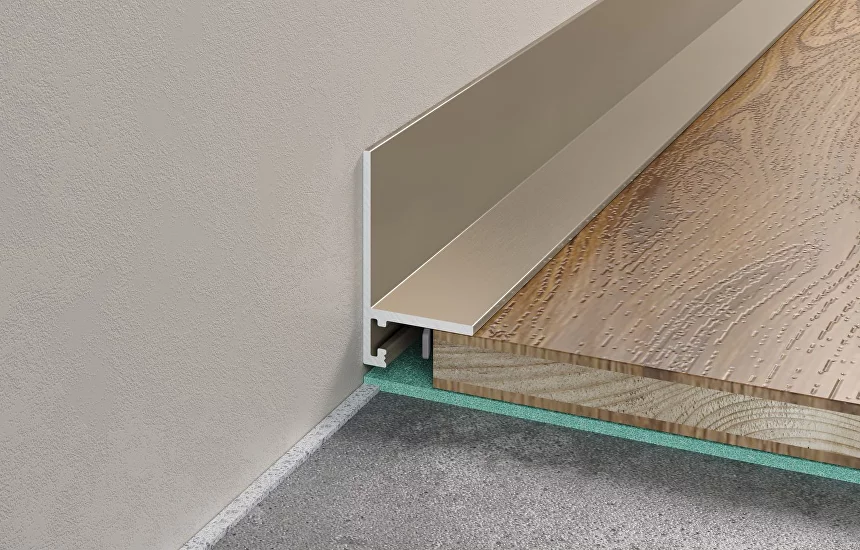 Микроплинтус алюминиевый Laconistiq MICRO L Шампань 17-16-245 2450×25,8×16,2