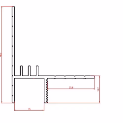 Профиль теневой алюминиевый Modern Decor анодированный черный 2000×38,8×48,7