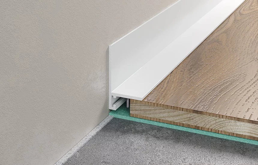 Микроплинтус алюминиевый Laconistiq MICRO L Max Белый муар RAL 9016 18-32-245 2450×35,8×16,2