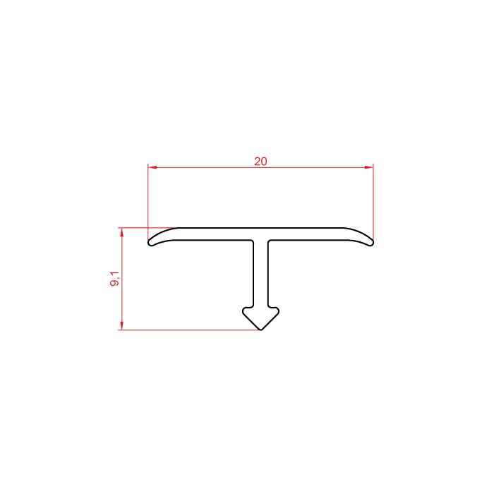 Порожек алюминиевый Modern Decor Т-образный золото матовое 3000×20×9,1