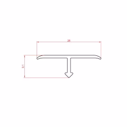 Порожек алюминиевый Modern Decor Т-образный черный матовый 3000×26×9,1
