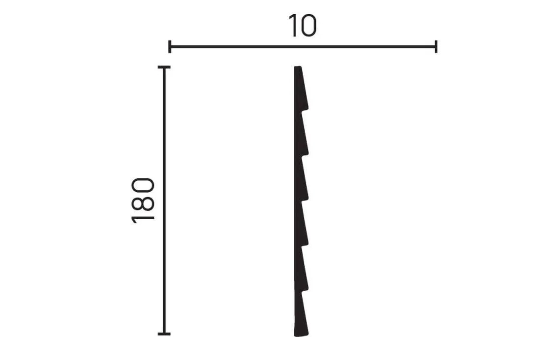 Стеновая панель из полистирола под покраску Decor-Dizayn Грани DD906 2000×180×10