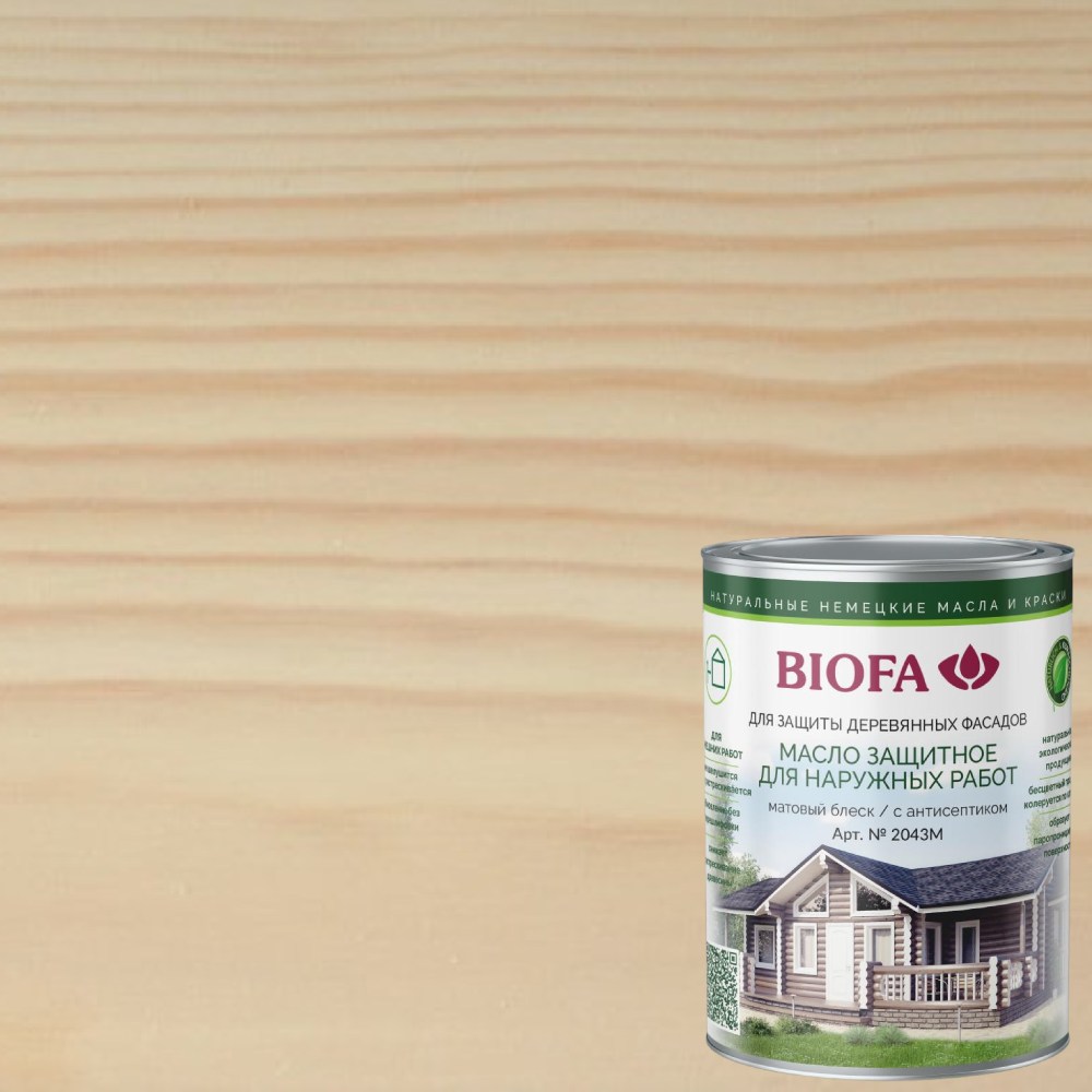 Масло для фасадов Biofa 2043М цвет 4317 Итальянская пиния 10 л