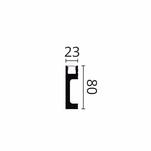 Потолочный плинтус с подсветкой NMC Wallstyl IL10 Black 2000×23×80