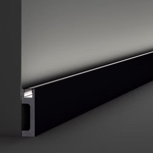 Потолочный плинтус с подсветкой NMC Wallstyl IL10 Black 2000×23×80