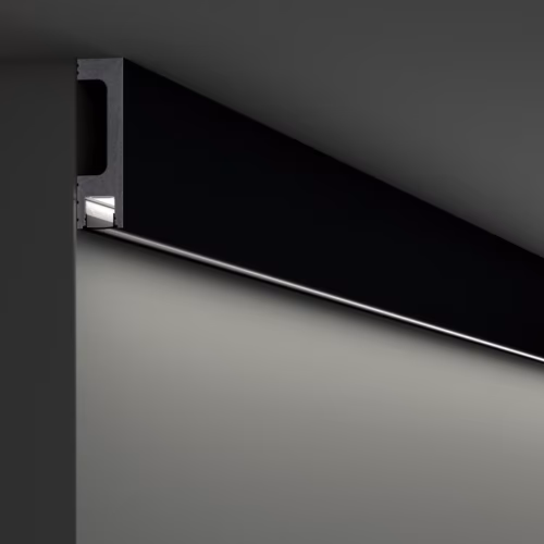 Потолочный плинтус с подсветкой NMC Wallstyl IL10 Black 2000×23×80