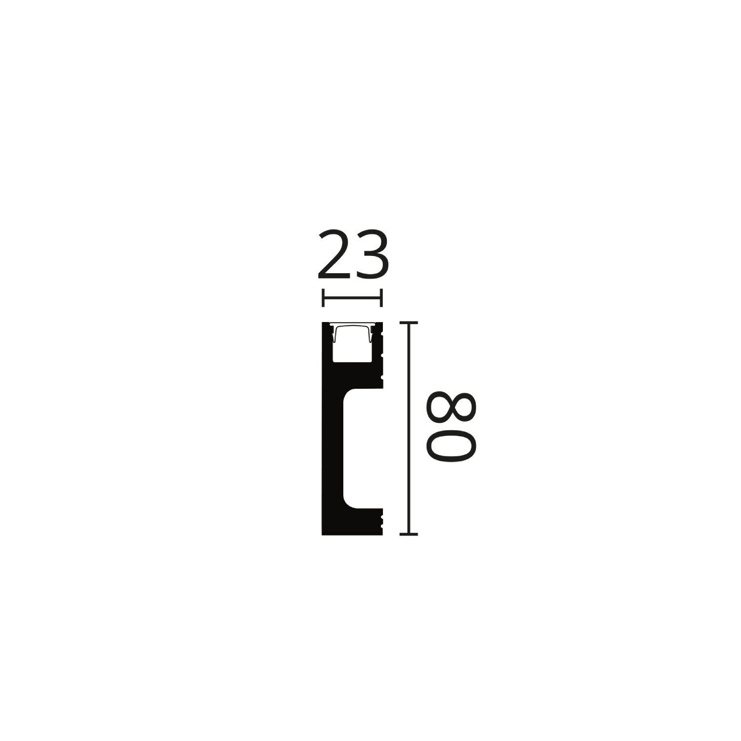 Потолочный плинтус с подсветкой NMC Wallstyl IL10 Black 2000×23×80