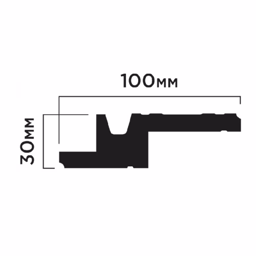 Потолочный плинтус под покраску Hiwood A100V1 с подсветкой 2000×100×30