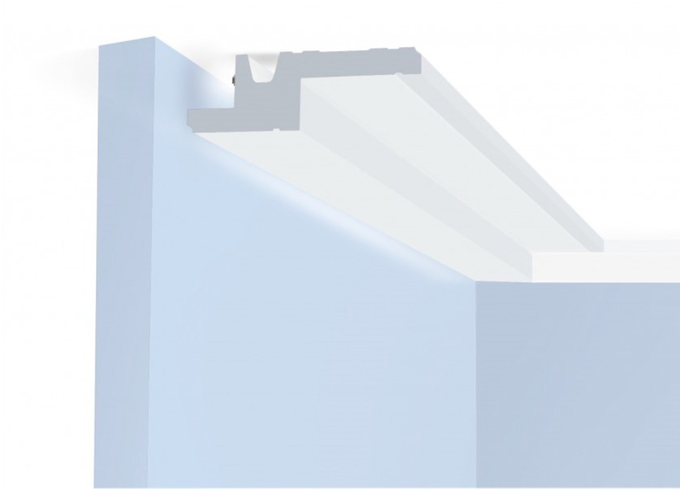 Потолочный плинтус под покраску Hiwood A100V1 с подсветкой 2000×100×30