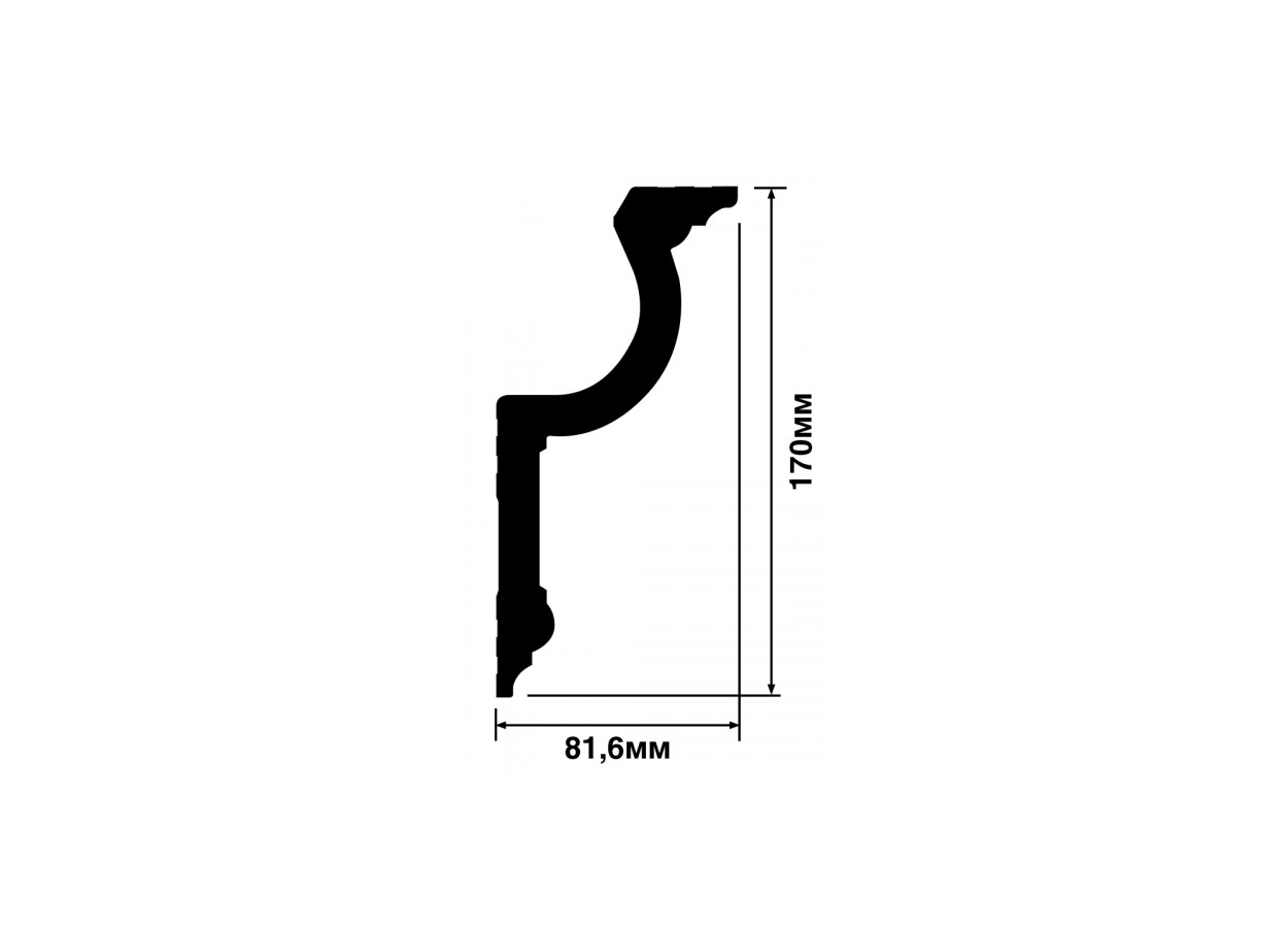 Потолочный плинтус под покраску Hiwood A188 2000×81,6×170