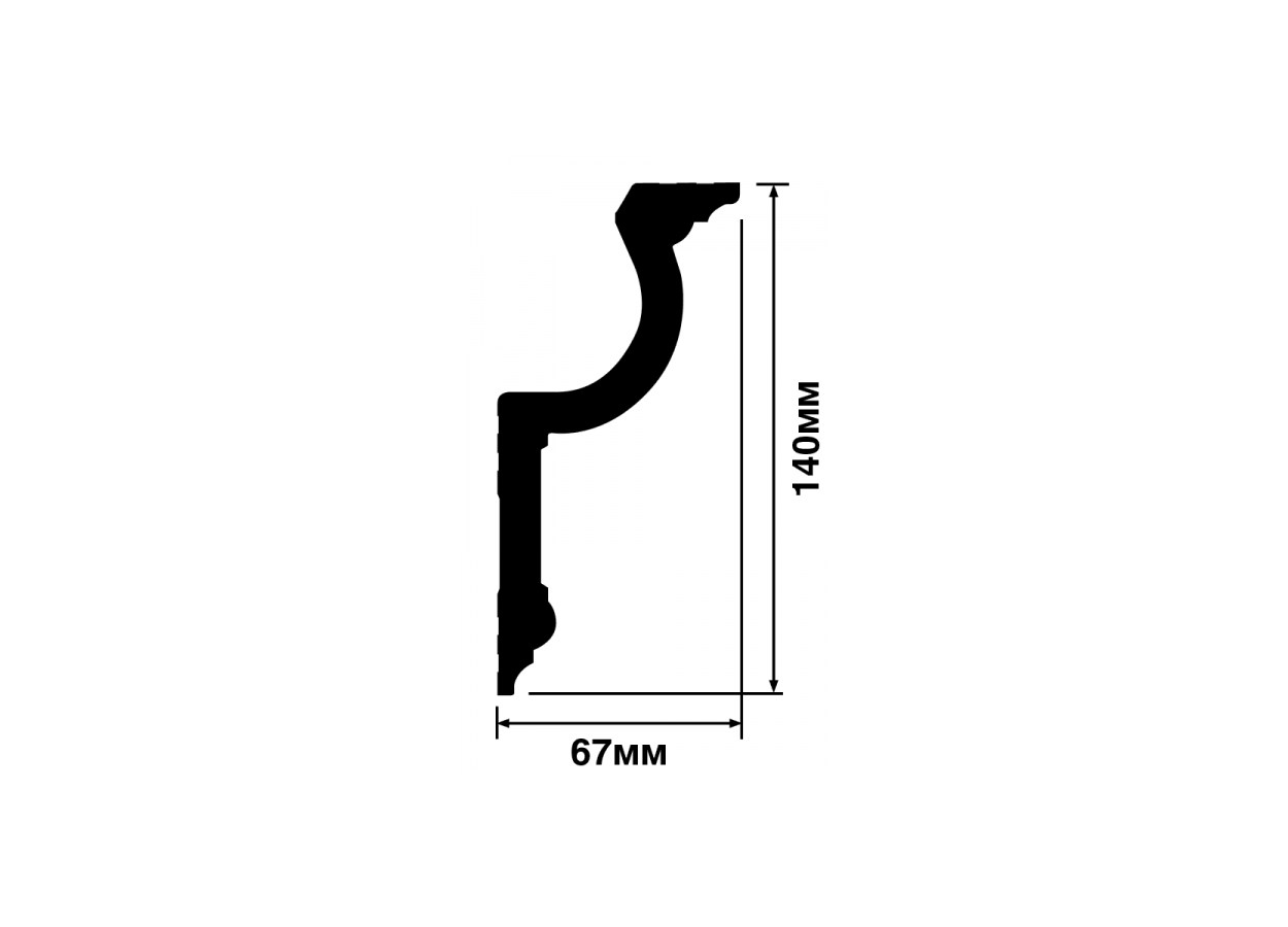 Потолочный плинтус под покраску Hiwood A155 2000×67×140