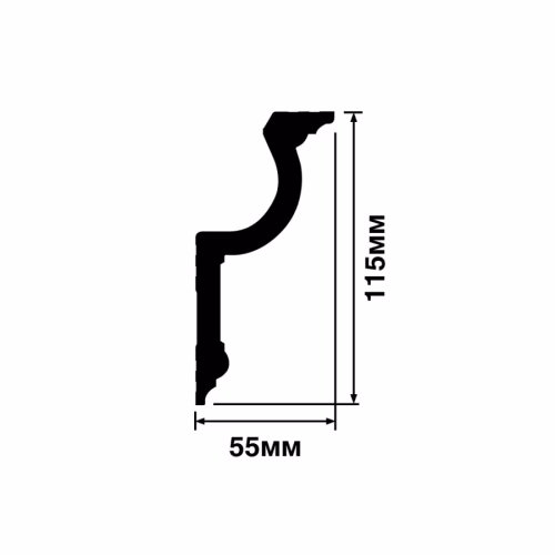 Потолочный плинтус под покраску Hiwood A127 2000×55×115