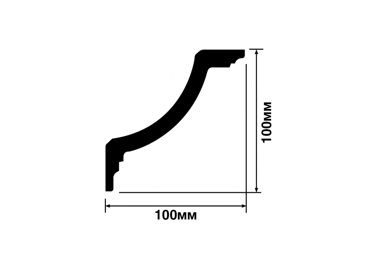 Потолочный плинтус под покраску Hiwood A141 2000×100×100