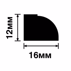 Молдинг из полистирола под покраску Hiwood D16V1 2700×12×16
