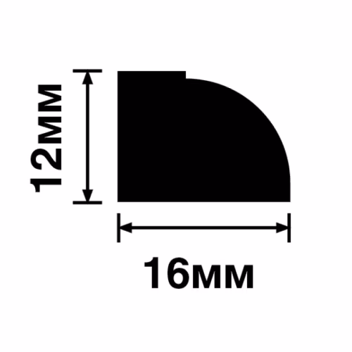Молдинг из полистирола под покраску Hiwood D16V1 2700×12×16