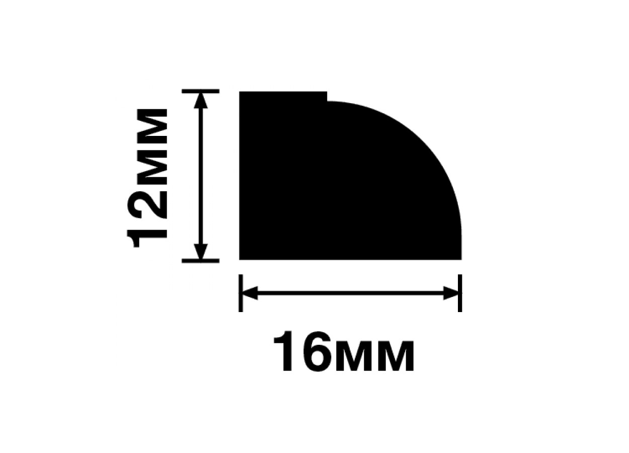 Молдинг из полистирола под покраску Hiwood D16V1 2700×12×16