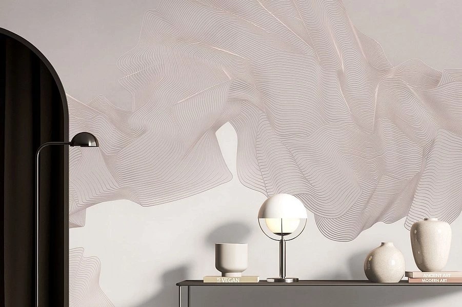 Панно Affresco Line Art AF2137-COL2 2,8×4,65 фото в интерьере