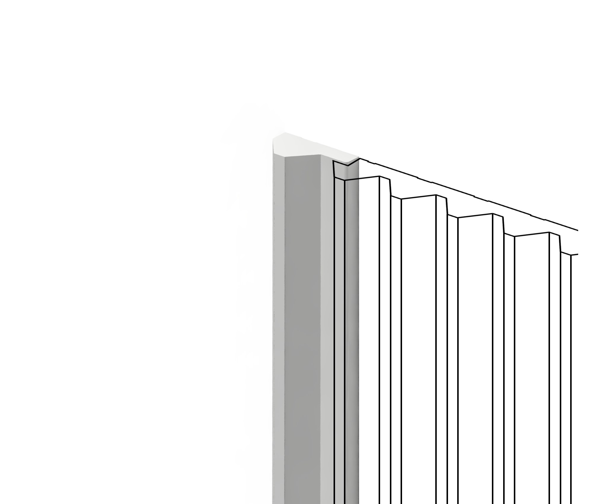 Финишный молдинг под покраску Hiwood LF136A NP 2700×24,1×12