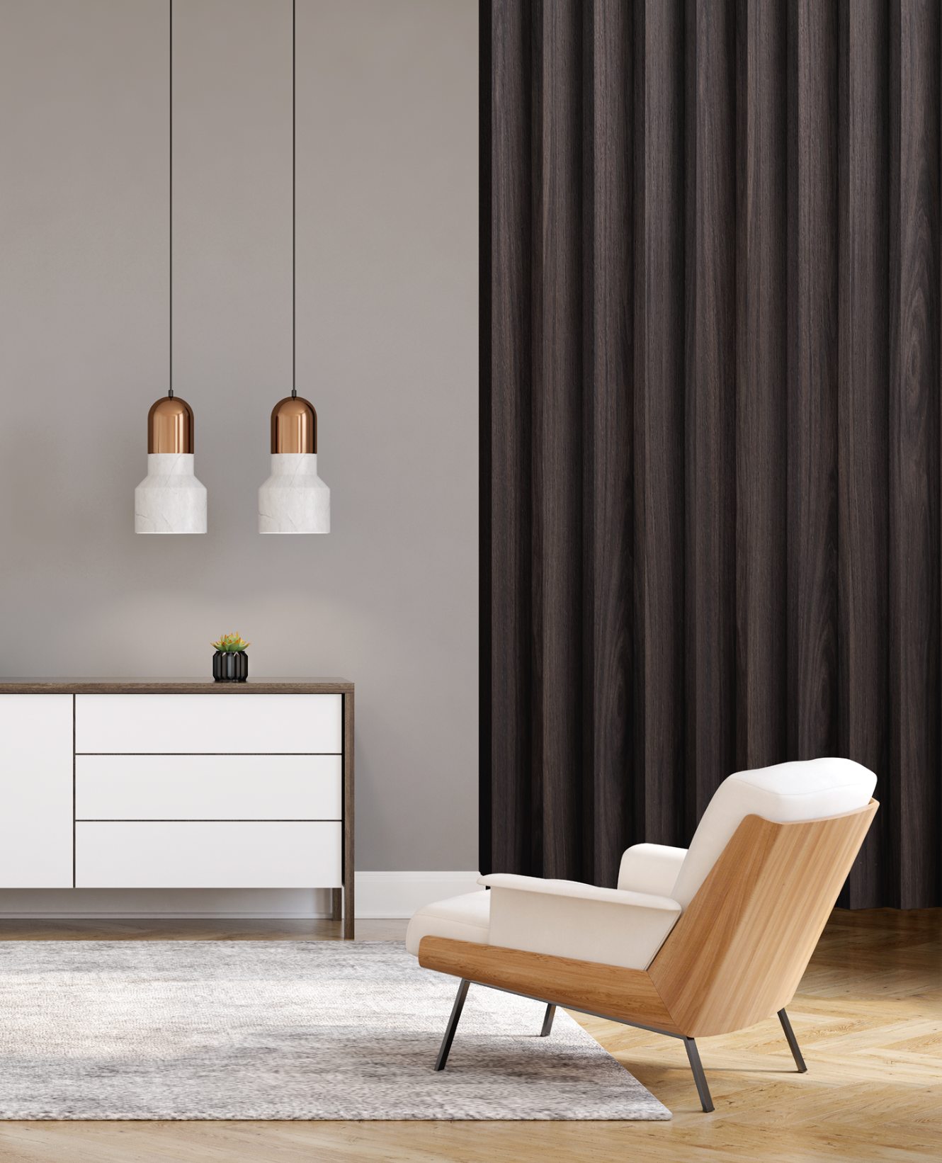 Стеновая панель из полистирола Hiwood LV141 BR395 2700×116×17,5