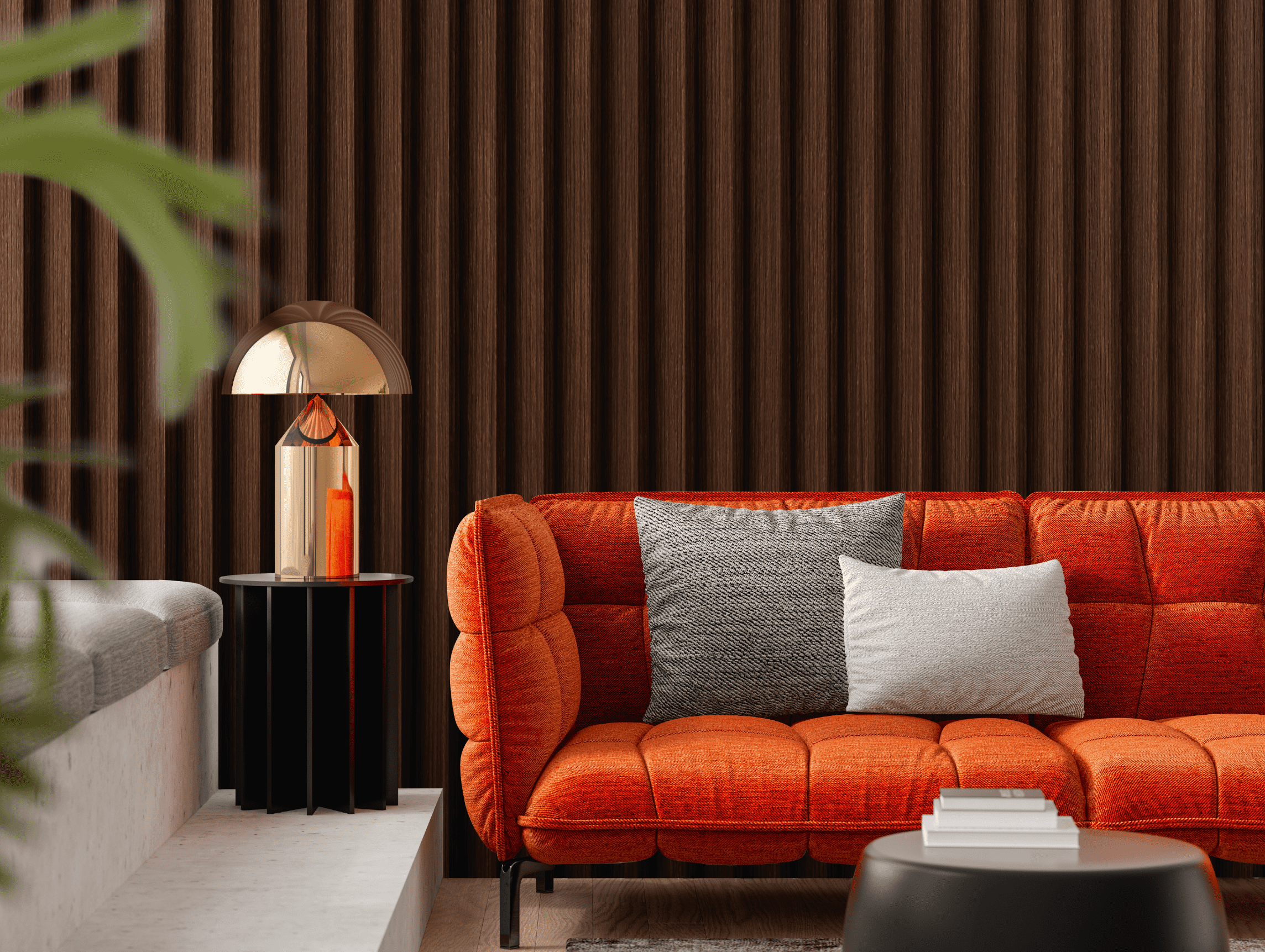 Стеновая панель из полистирола Hiwood LV141 BR396 2700×116×17,5 фото в интерьере