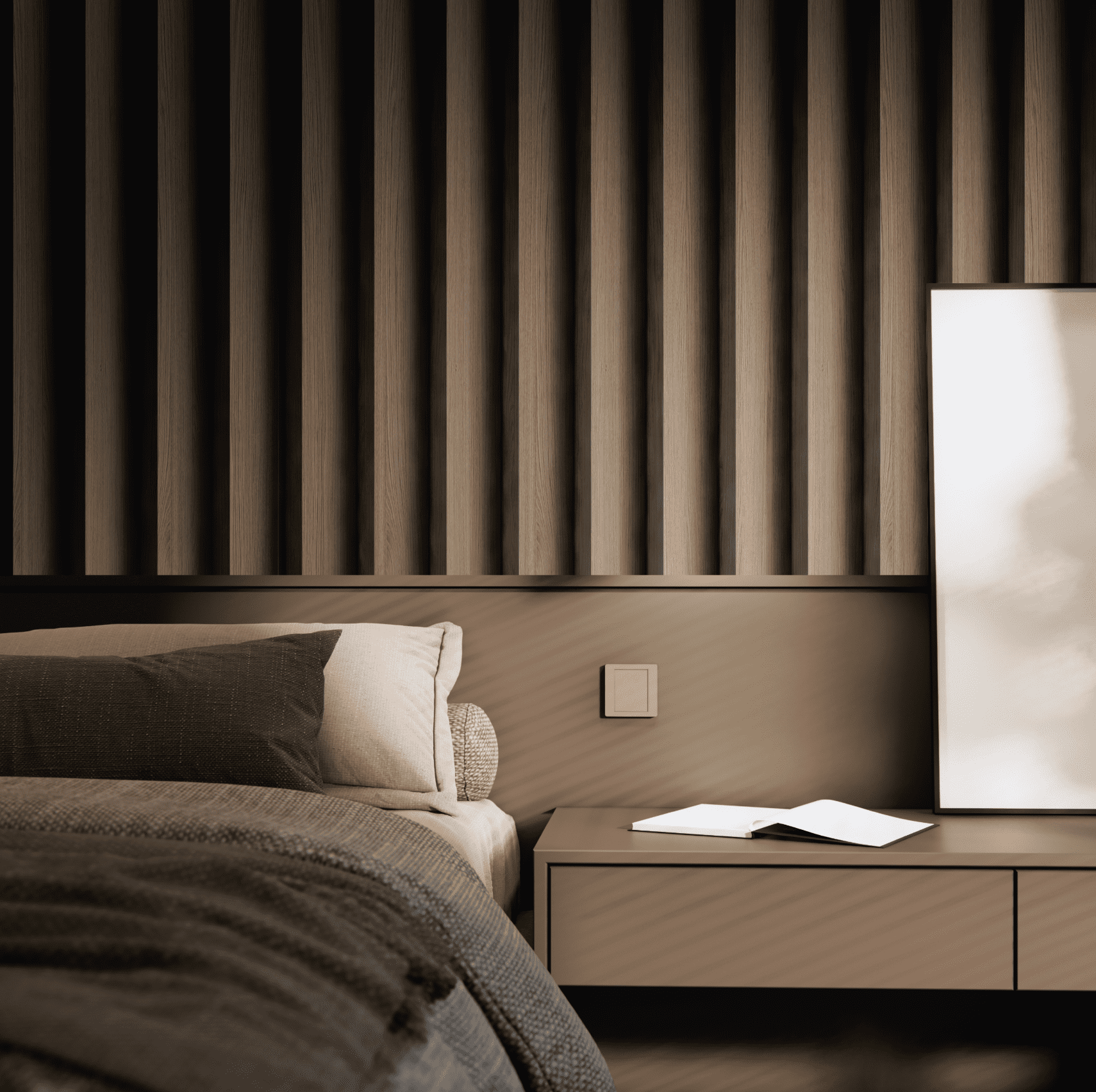 Стеновая панель из полистирола Hiwood LV141 BR417 2700×116×17,5 фото в интерьере