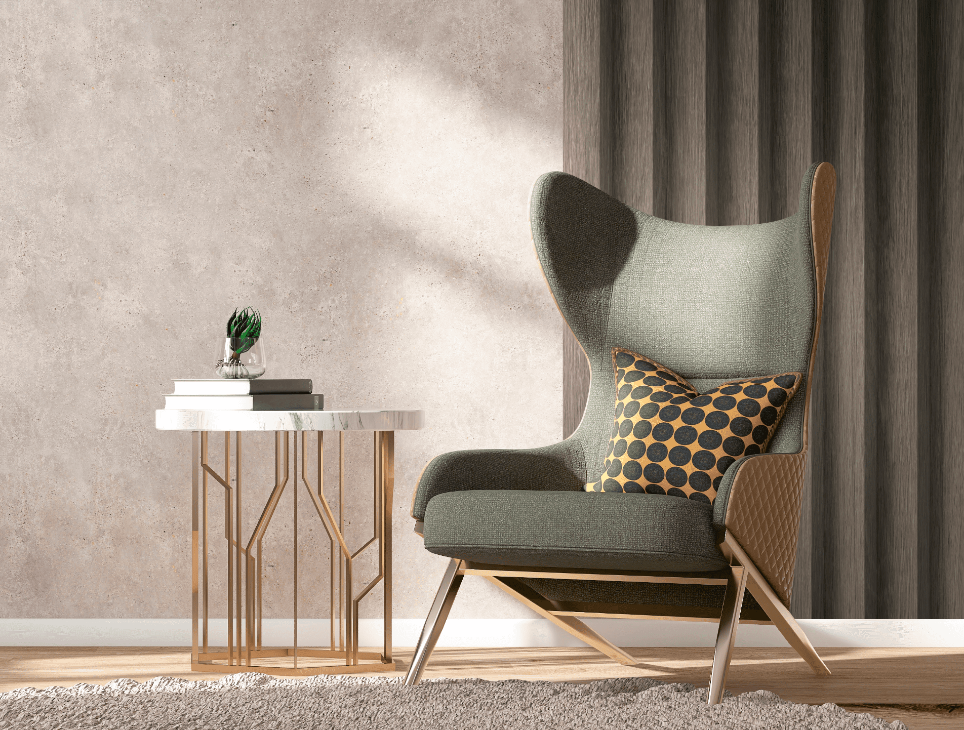 Стеновая панель из полистирола Hiwood LV141 BR490 2700×116×17,5 фото в интерьере