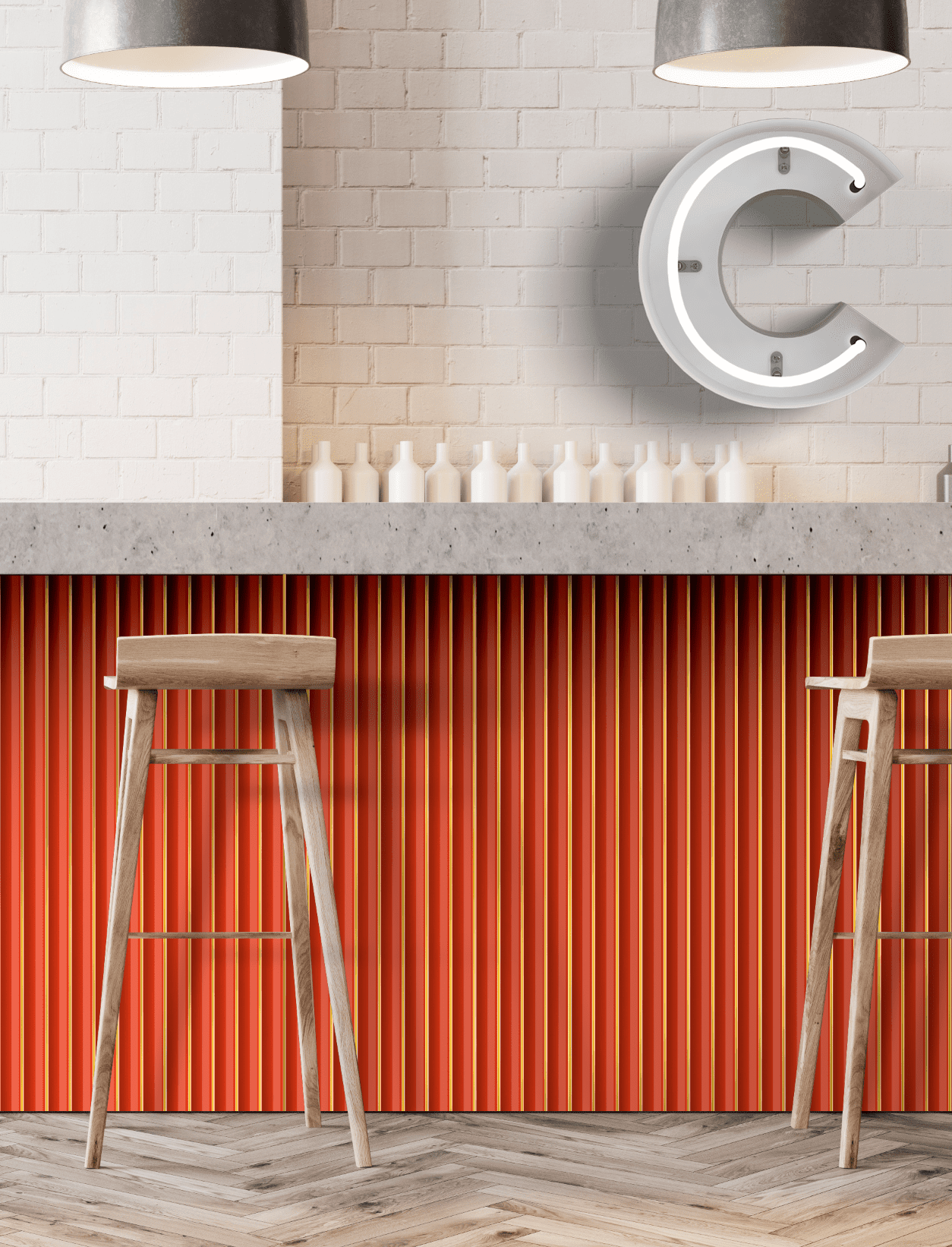 Стеновая панель из полистирола Hiwood LV139 OR3G 2700×120×12 фото в интерьере