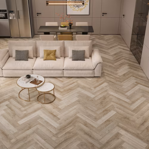 Кварцвиниловый SPC ламинат Cronafloor Herringbone Дуб Лилль H007 венгерская елка 640×128×4,5