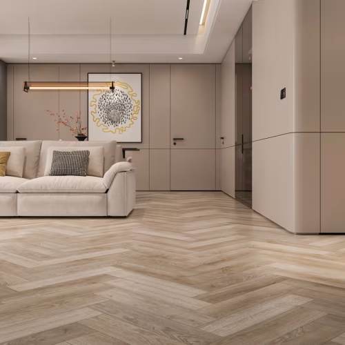 Кварцвиниловый SPC ламинат Cronafloor Herringbone Дуб Лилль H007 венгерская елка 640×128×4,5