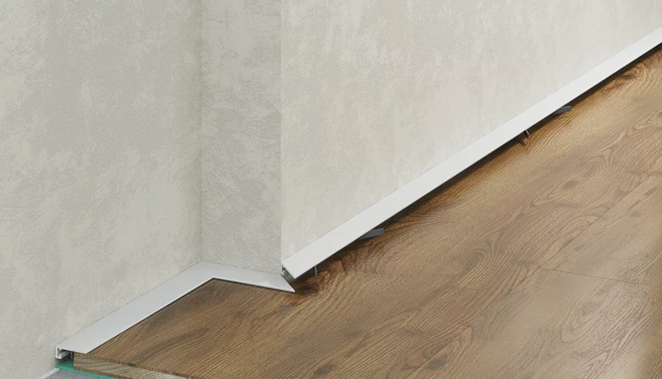 Микроплинтус алюминиевый Laconistiq Micro 15 Classic Белый RAL 9016 15-22-245 матовый 2450×15×5