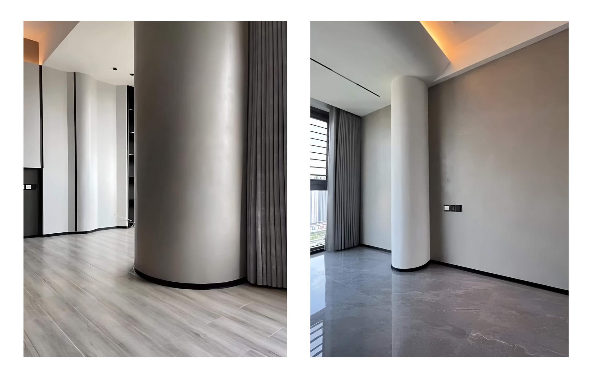 Плинтус алюминиевый Modern Decor L-образный черный 2950×40×10 фото в интерьере