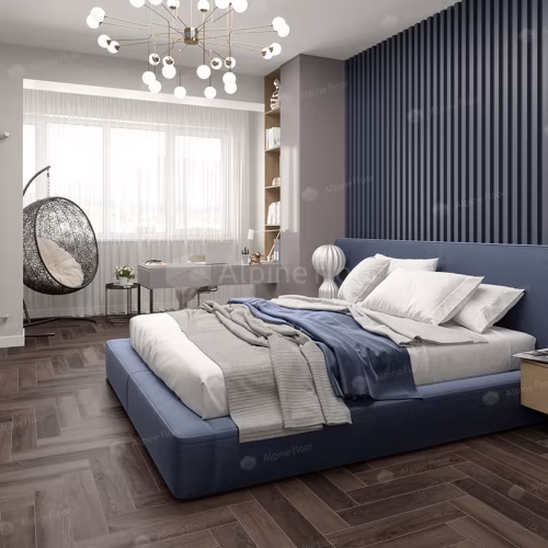 Кварцвиниловый SPC ламинат Alpine Floor Parquet Premium Дуб Фафнир ECO 19-16 венгерская елка 600×125×8