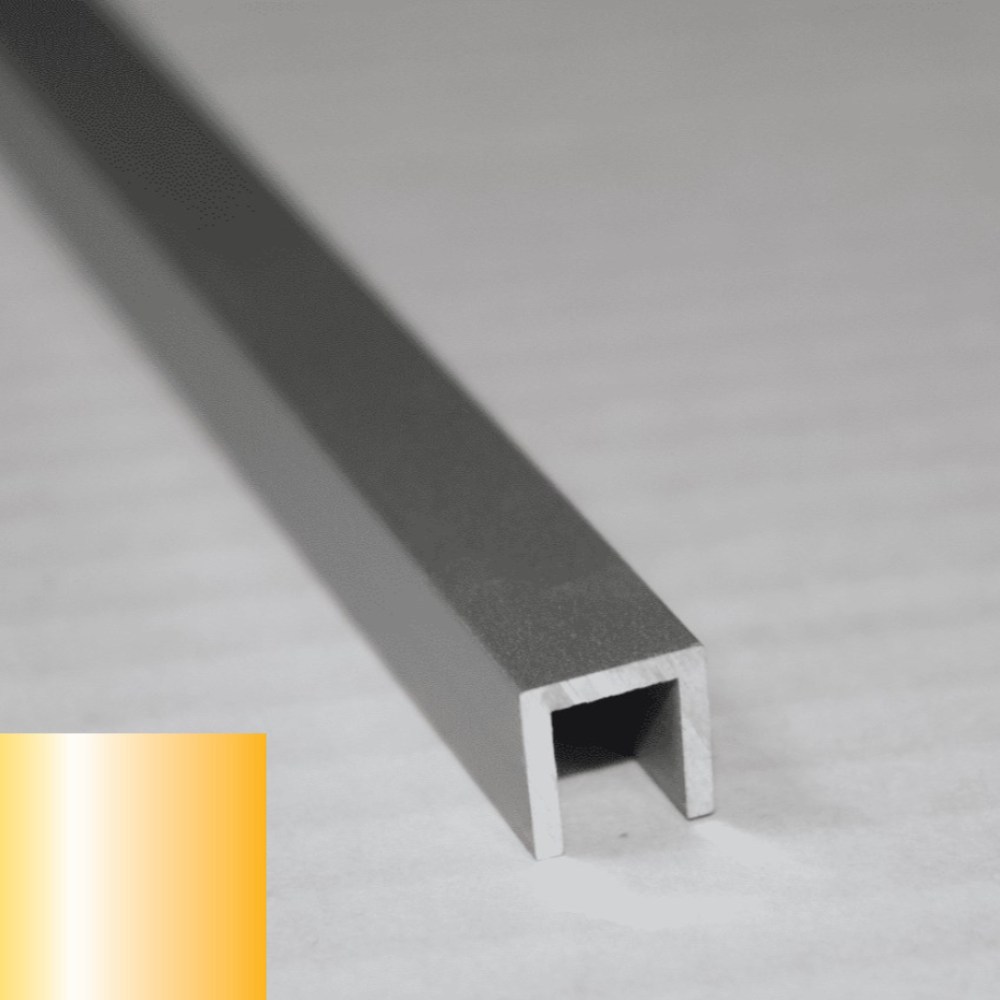 Порожек алюминиевый Modern Decor П-образный золото матовое 2950×20×10