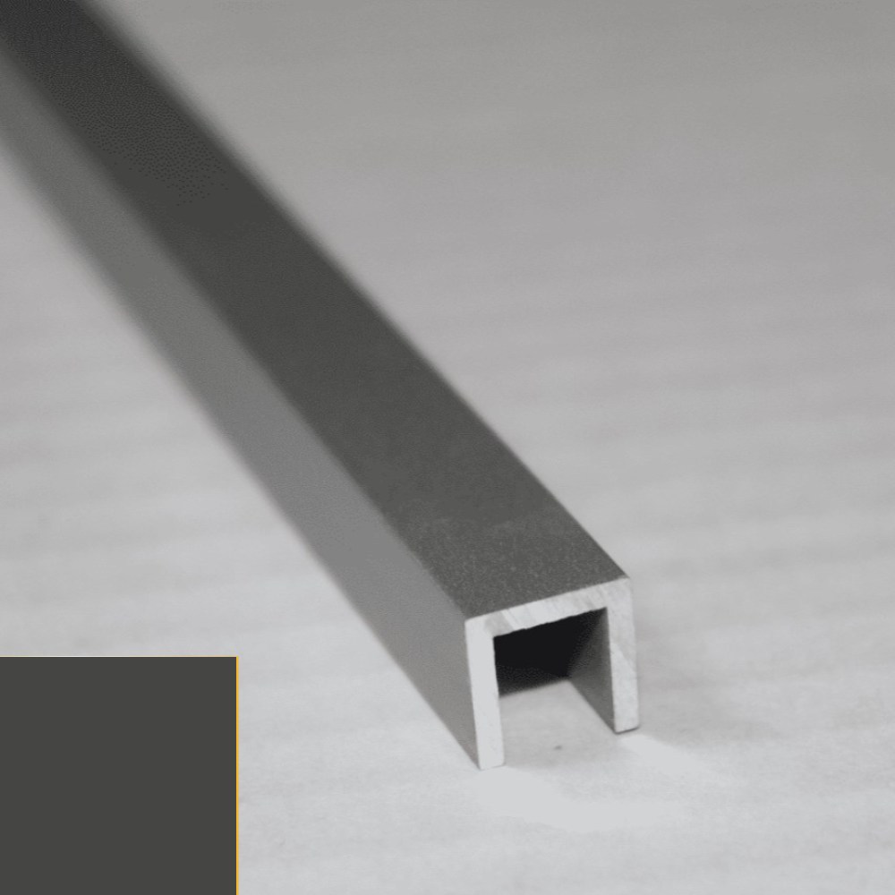 Порожек алюминиевый Modern Decor П-образный черный матовый 2950×20×10