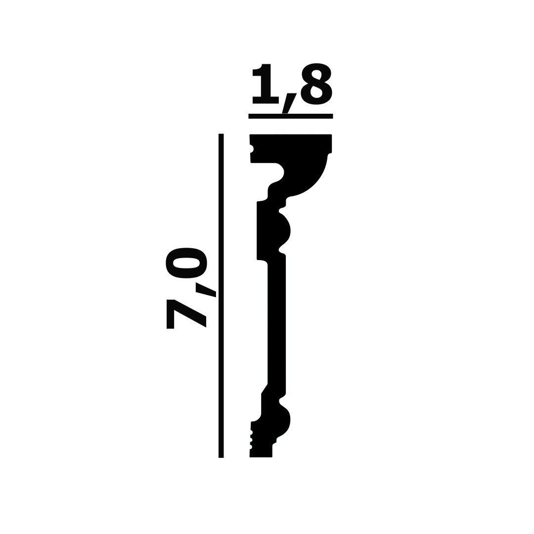 Молдинг под покраску Перфект Плюс P97 2000×70×18